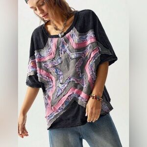 Giant Star Embroidered BOHO Top